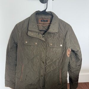 Massimo Dutti Olive Quilted Jacket